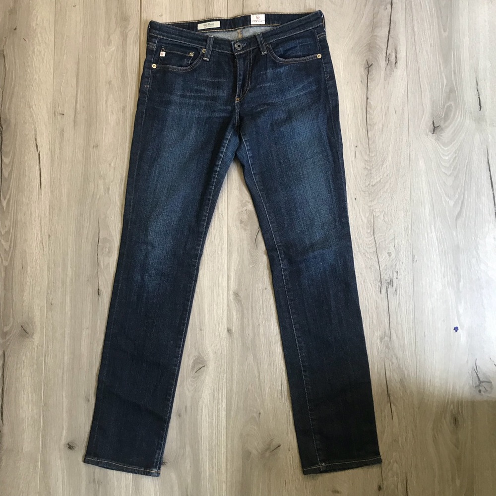 AG Adriano Goldschmied The Stevie Slim Straight Dark Wash Women's Jeans, Size 29